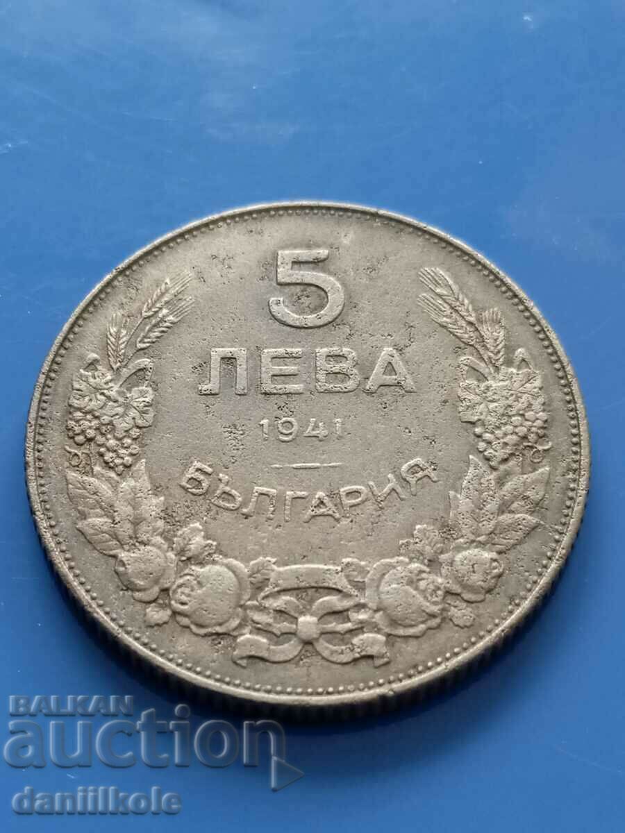 * $ * Y * $ * BULGARIA - 5 BGN 1941 - EXCELENT * $ * Y * $ *