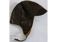 An old very rare leather pilot's hat