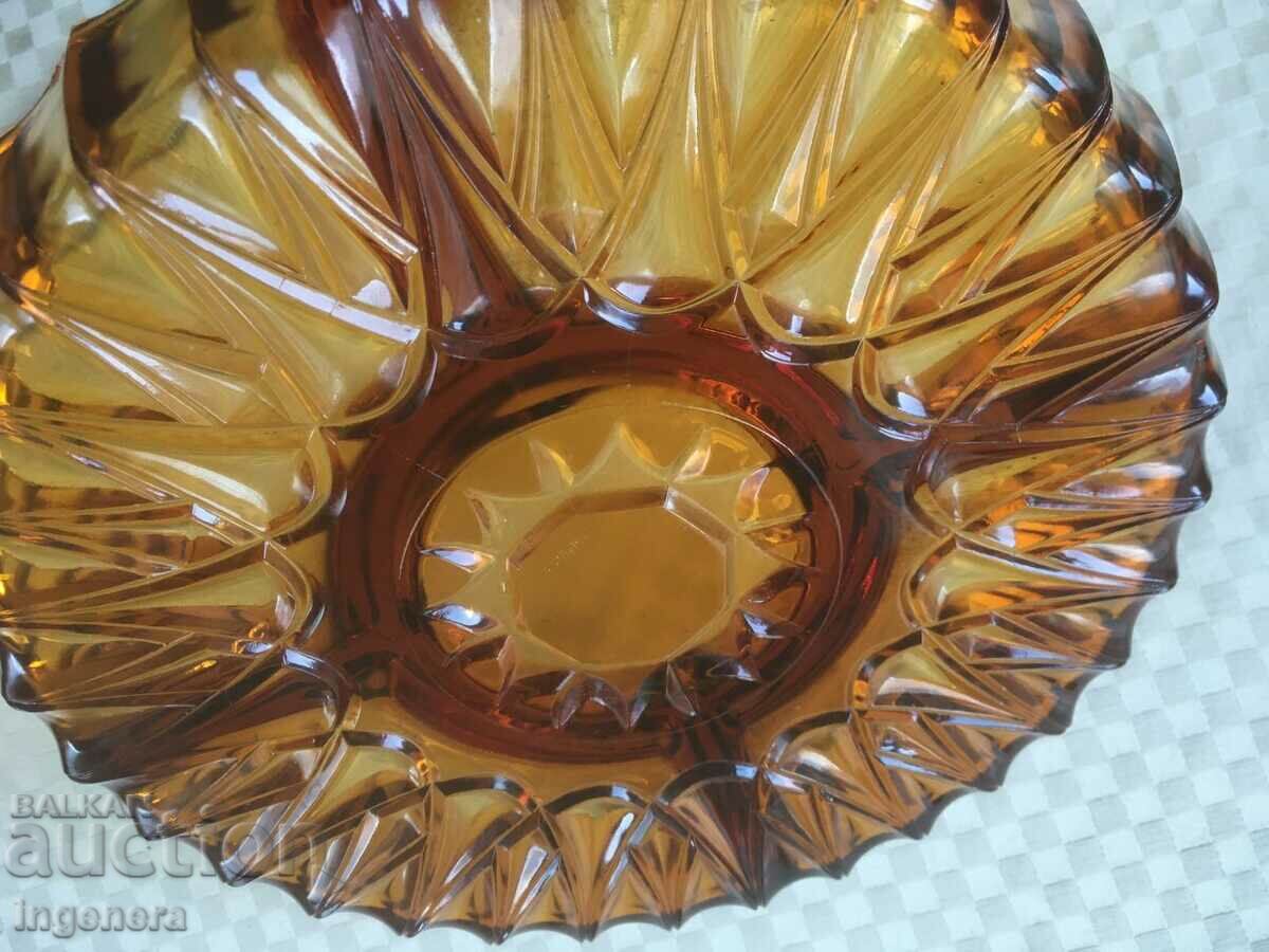 SALADIER FOR 5 SALADS COLORED GLASS RELIEF THICK - FRANCE - 5 SALADIER FOR 5 SALADS COLORED GLASS RELIEF THICK - FRANCE - 5