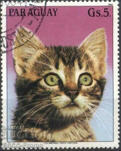 Brand Fauna Cat 1984 from Paraguay