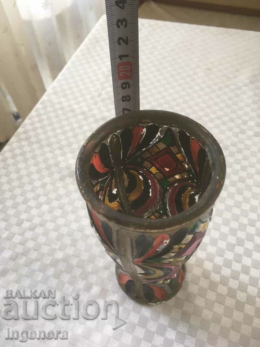PAINTED GLASS VASE with price 11.00 BGN | € 5.62