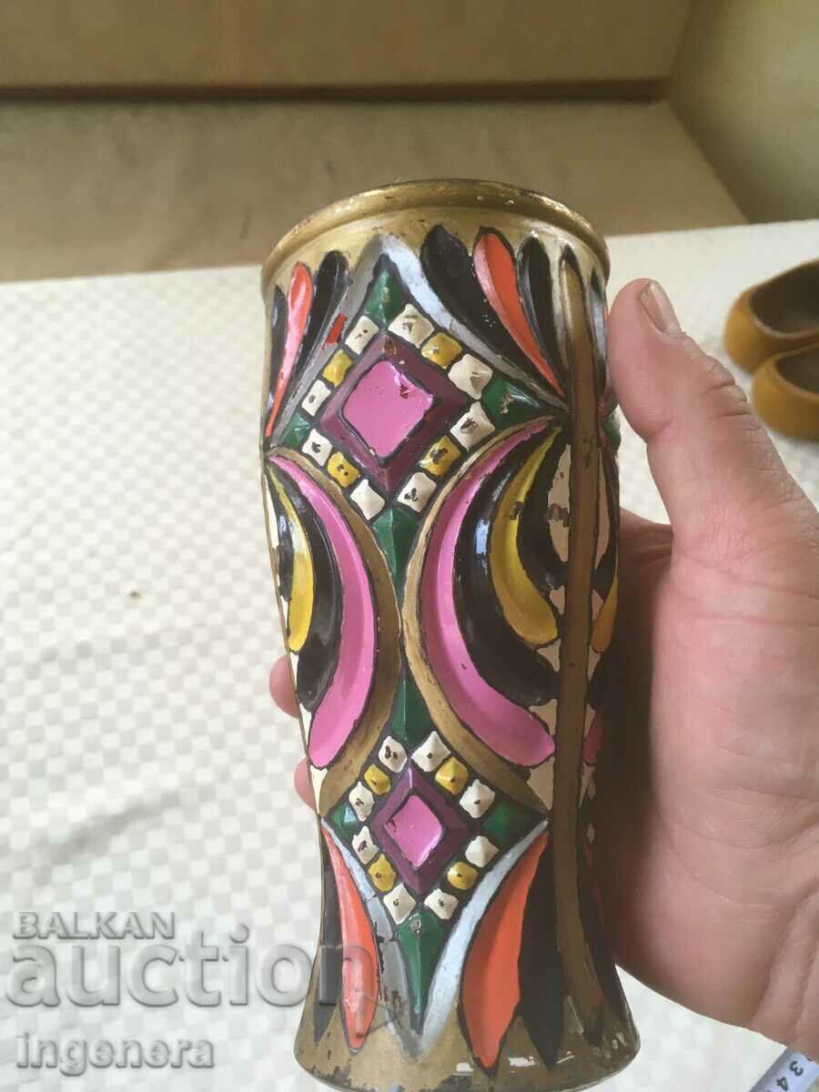 PAINTED GLASS VASE - 5