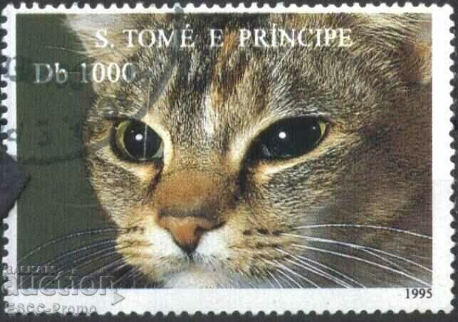 Marca de marcă Fauna Cat 1995 din Sao Tome și Principe