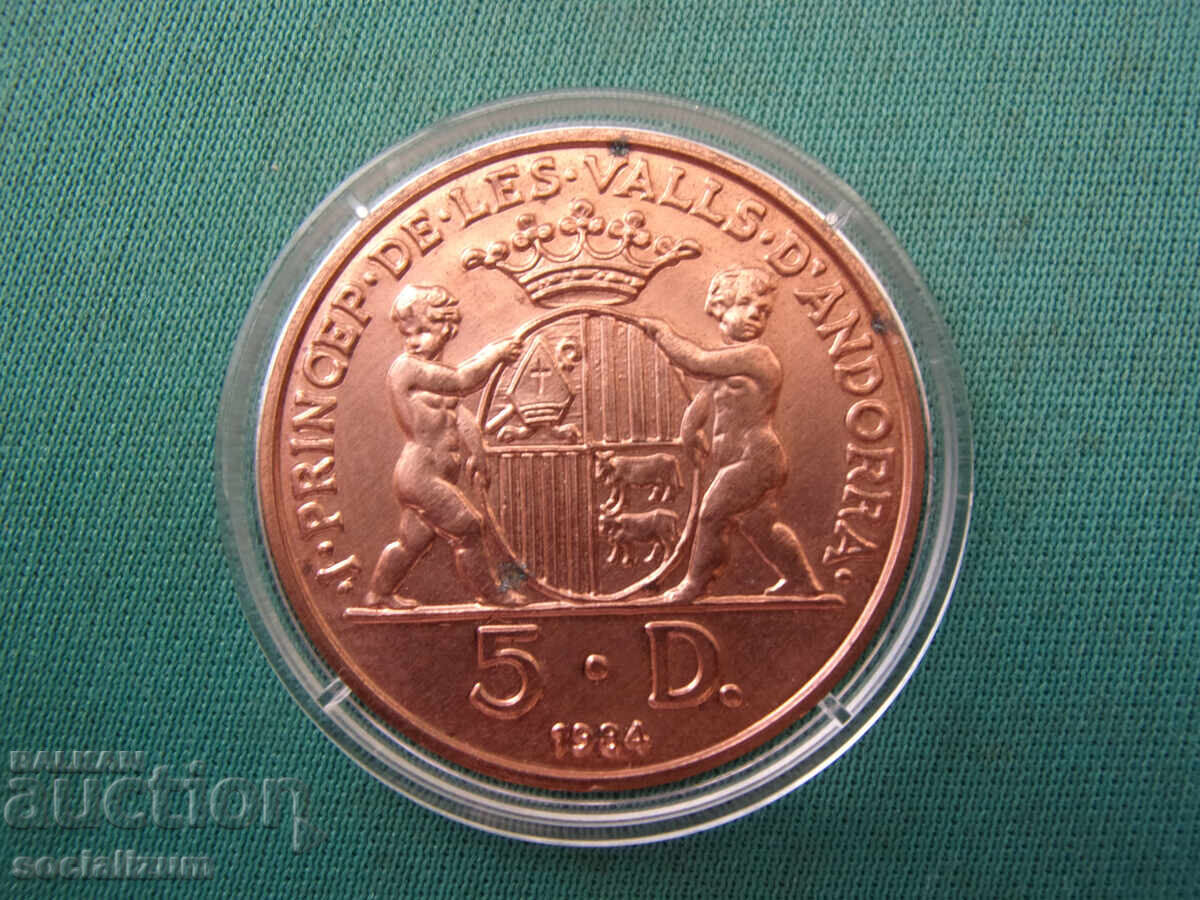 Ανδόρα 5 Ντινέρος 1984 UNC Σπάνιο