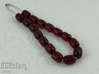 Rosary cherry red transparent amber