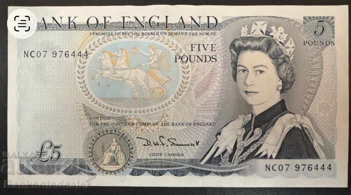 Anglia 5 Pounds 1980-87 Somerset Pick 378c Ref 6446