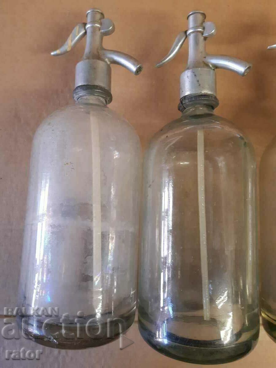 Auction Old glass siphon for carbonated water - Ruse. Siphons - 3 pieces Auction Old glass siphon for carbonated water - Ruse. Siphons - 3 pieces