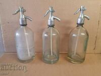 Old glass siphon for carbonated water - Ruse. Siphons - 3 pieces