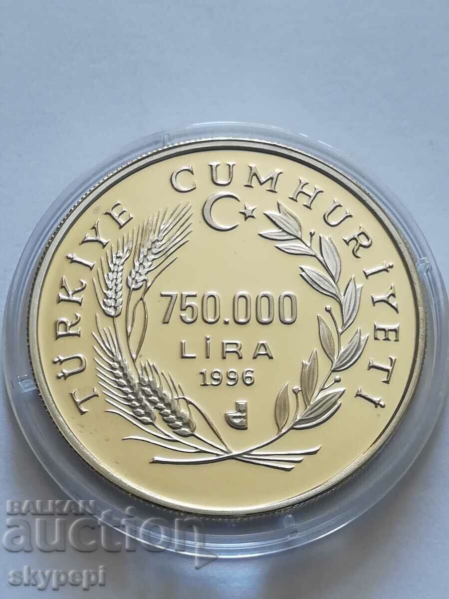 Argint 750 000 lire 1996 "ECU EUROPA"