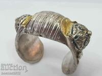 Rare Revival silver slingshot bracelet with enamel and gilding
