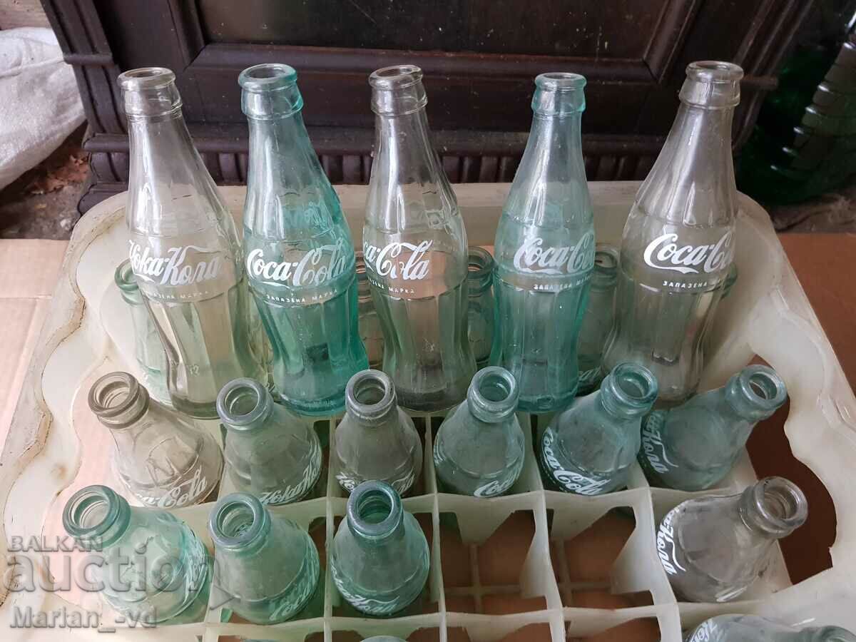 Old Coca-Cola bottles with a cassette - 6 Old Coca-Cola bottles with a cassette - 6