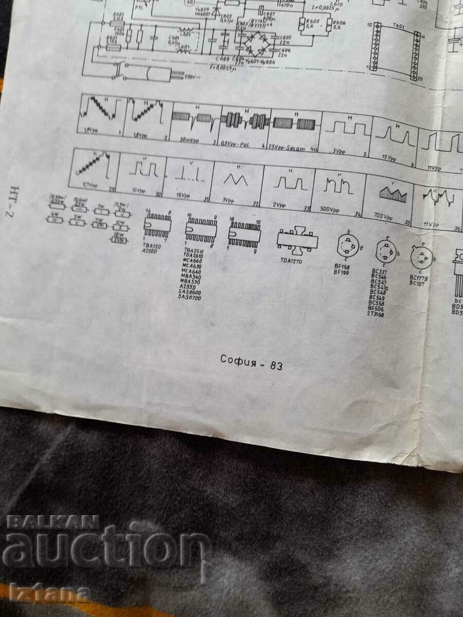 Old scheme TV Sofia 83, Sofia 84 with price 10.00 BGN | € 5.11