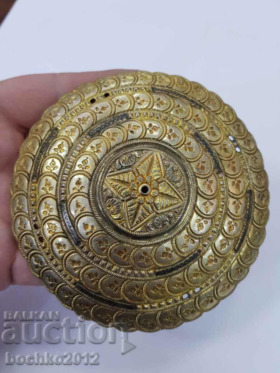 Unique silver gilded jewelry warm 19th century