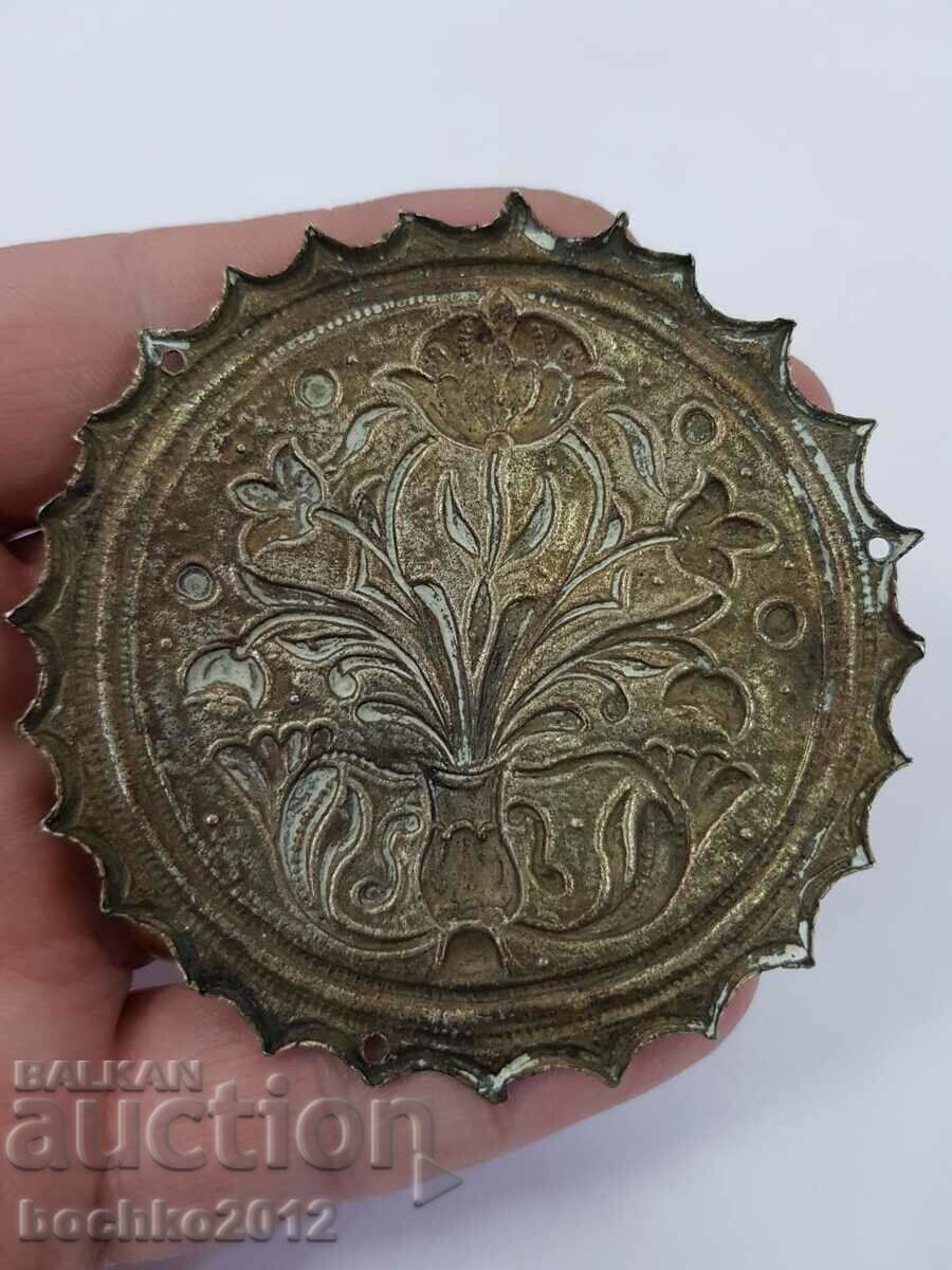 Auction Forged silver Revival jewelry Tepelak with flowers 19th century Auction Forged silver Revival jewelry Tepelak with flowers 19th century