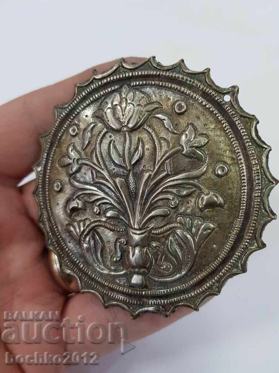 Delivery of Forged silver Revival jewelry Tepelak with flowers 19th century Delivery of Forged silver Revival jewelry Tepelak with flowers 19th century