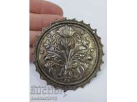 Forged silver Revival jewelry Tepelak with flowers 19th century