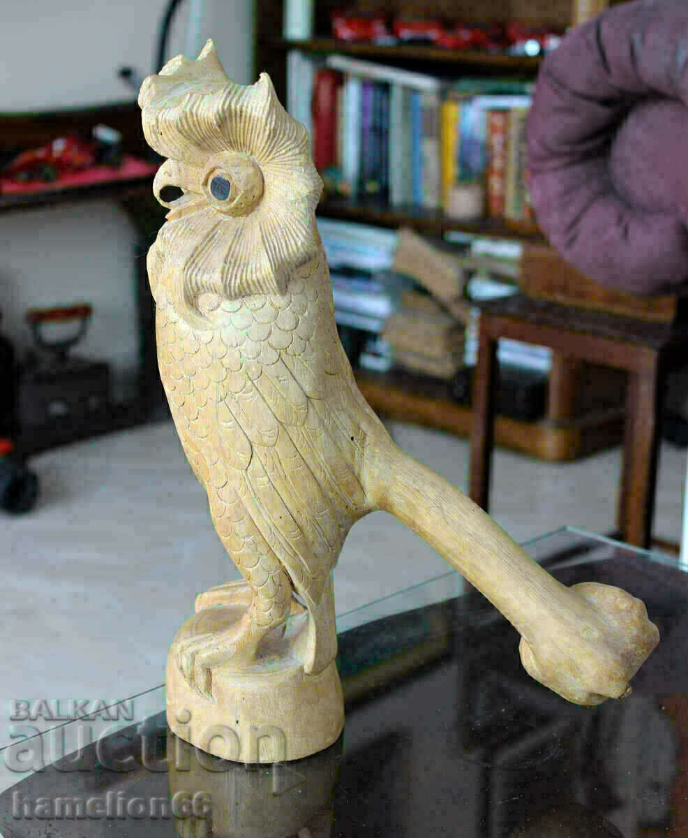 Auction old woodcarving, sculpture, owl Auction old woodcarving, sculpture, owl