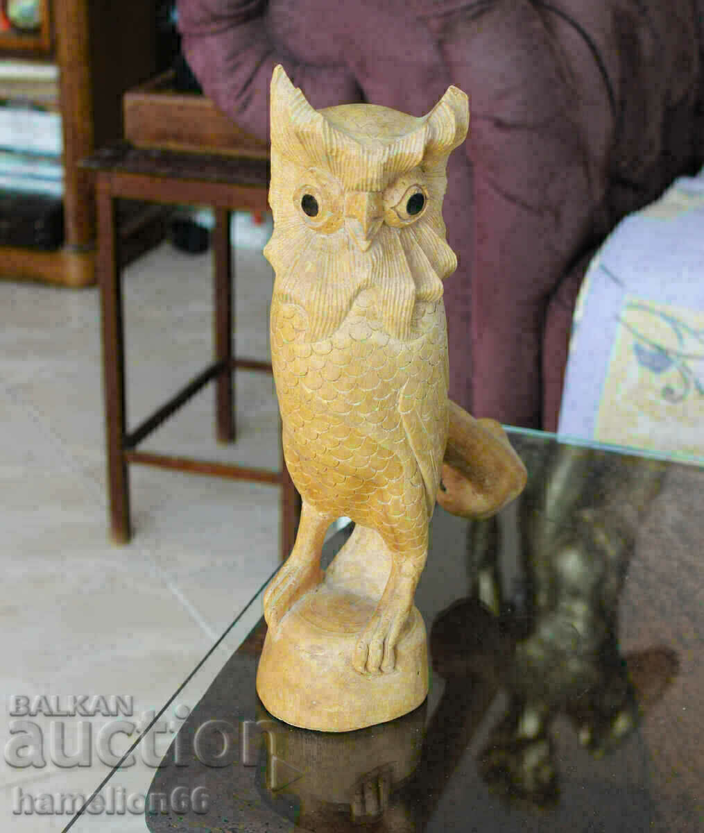 old woodcarving, sculpture, owl