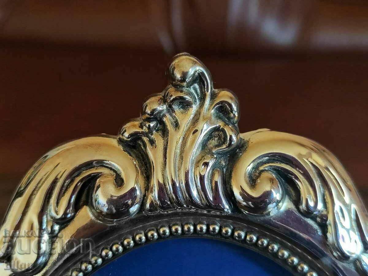 Аукцион Красив Посребрен Комплект Рамка За Снимка И Кутия За Бижута