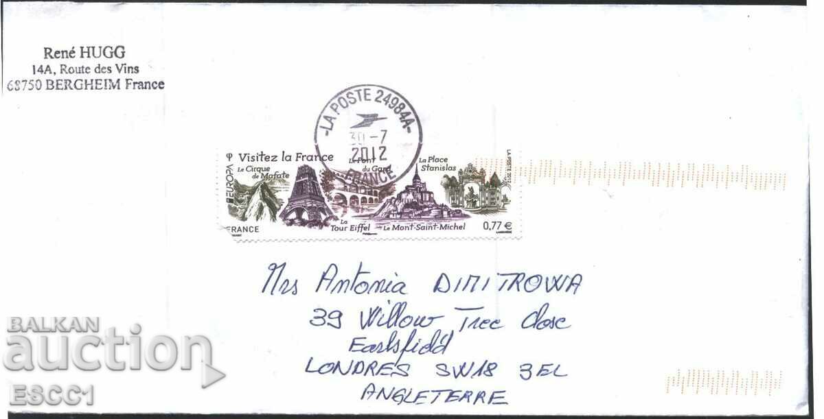 Traveled envelope with the brand Europe SEPT 2011 from France