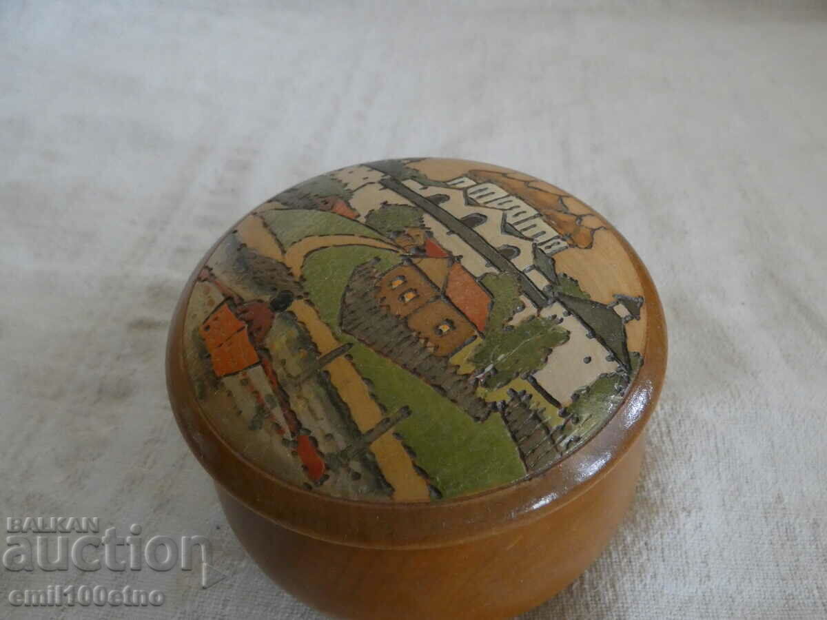 Auction Jewelry box pyrographed wood with USSR coloring Auction Jewelry box pyrographed wood with USSR coloring
