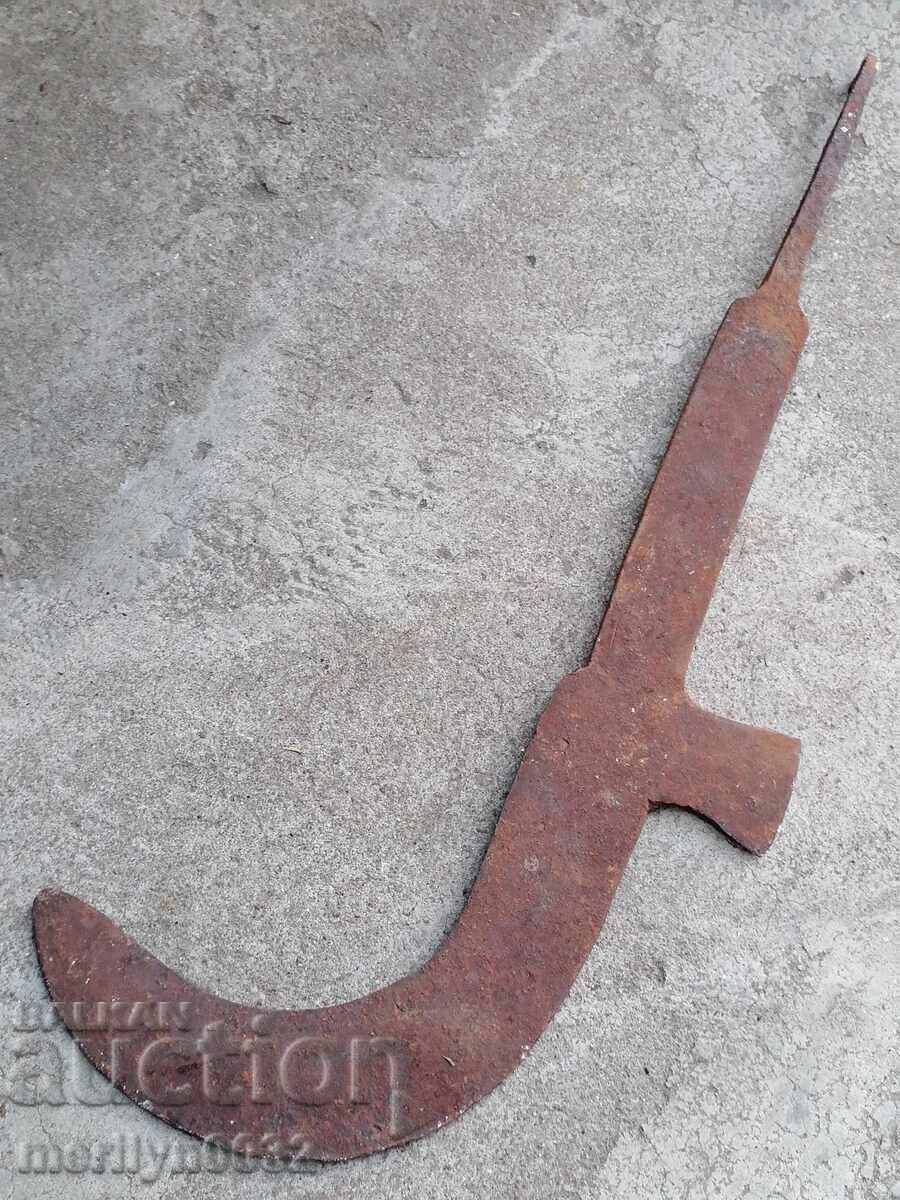 Auction  Old handmade knife, wrought iron