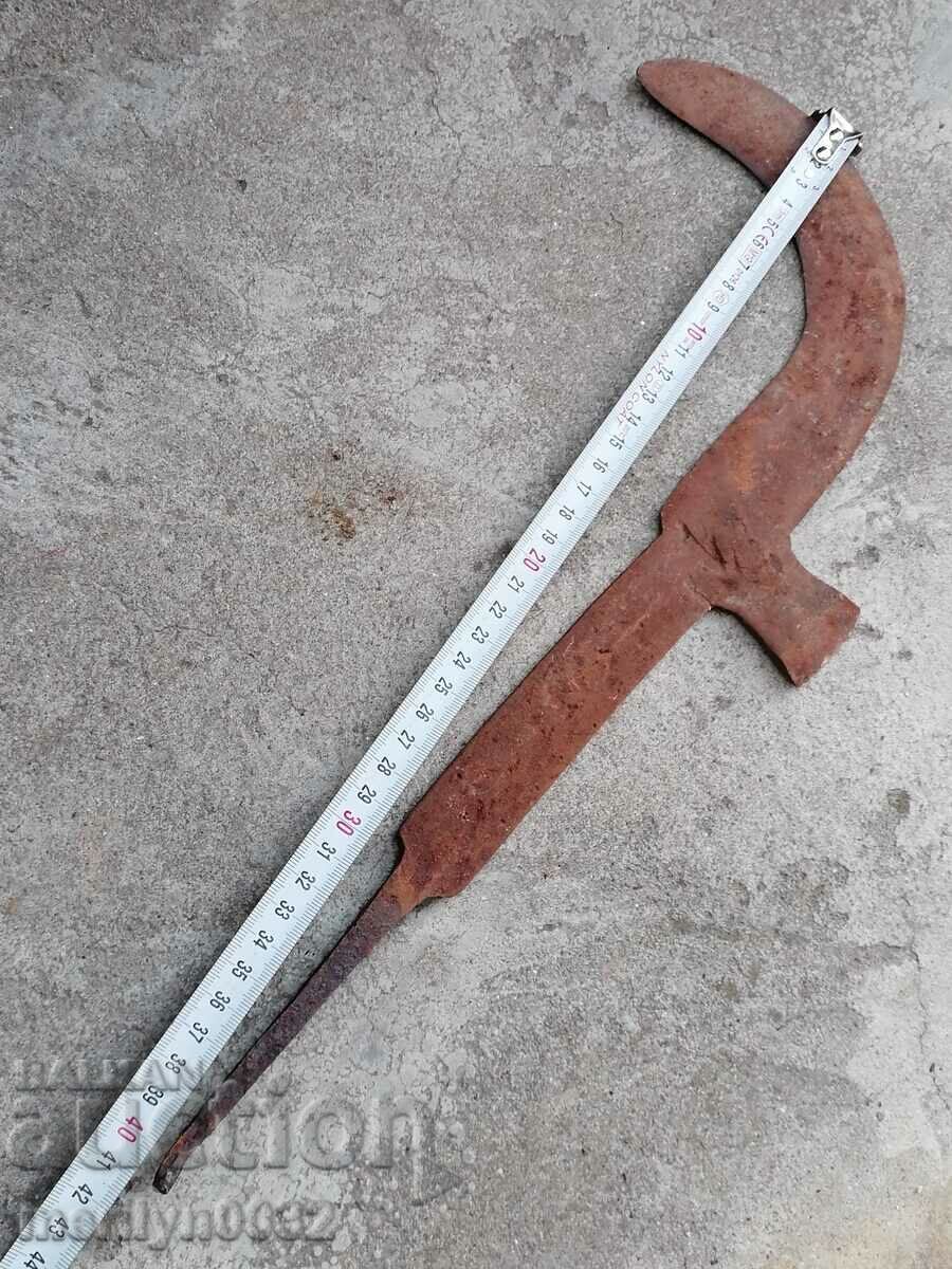 Old handmade knife, wrought iron - 5