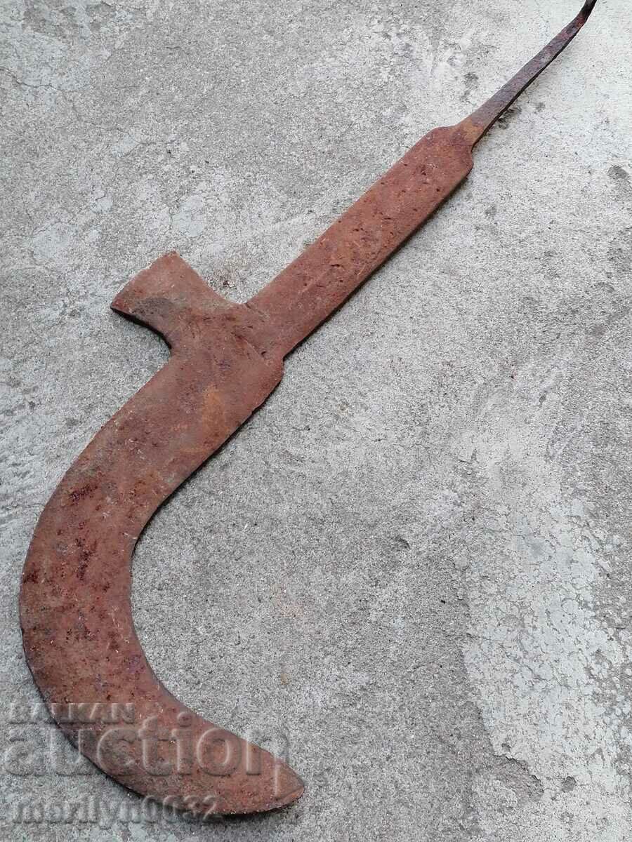 Old handmade knife, wrought iron - 7