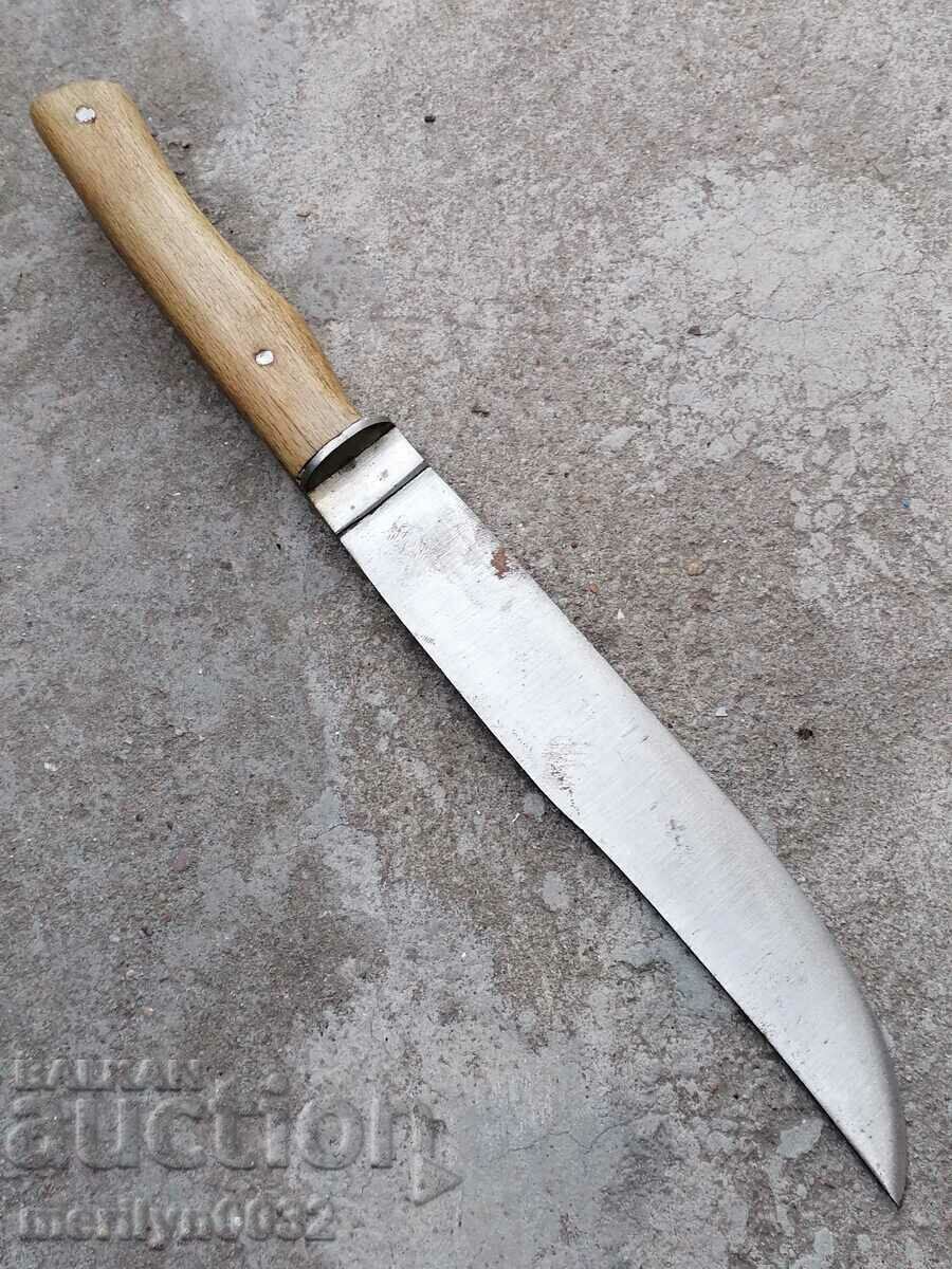 Auction Old butcher knife with doodle engravings, knife blade Auction Old butcher knife with doodle engravings, knife blade