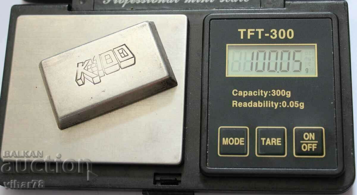100 g silver bar, sample 999.9 - 5 100 g silver bar, sample 999.9 - 5