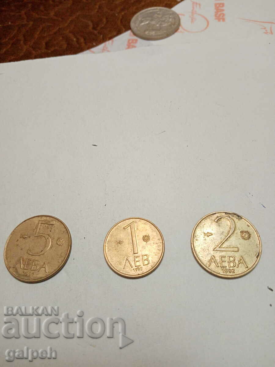 BULGARIA - COINS - 1,2, 5,10 BGN - 1992 - 4 pieces. - BGN 2 - 5