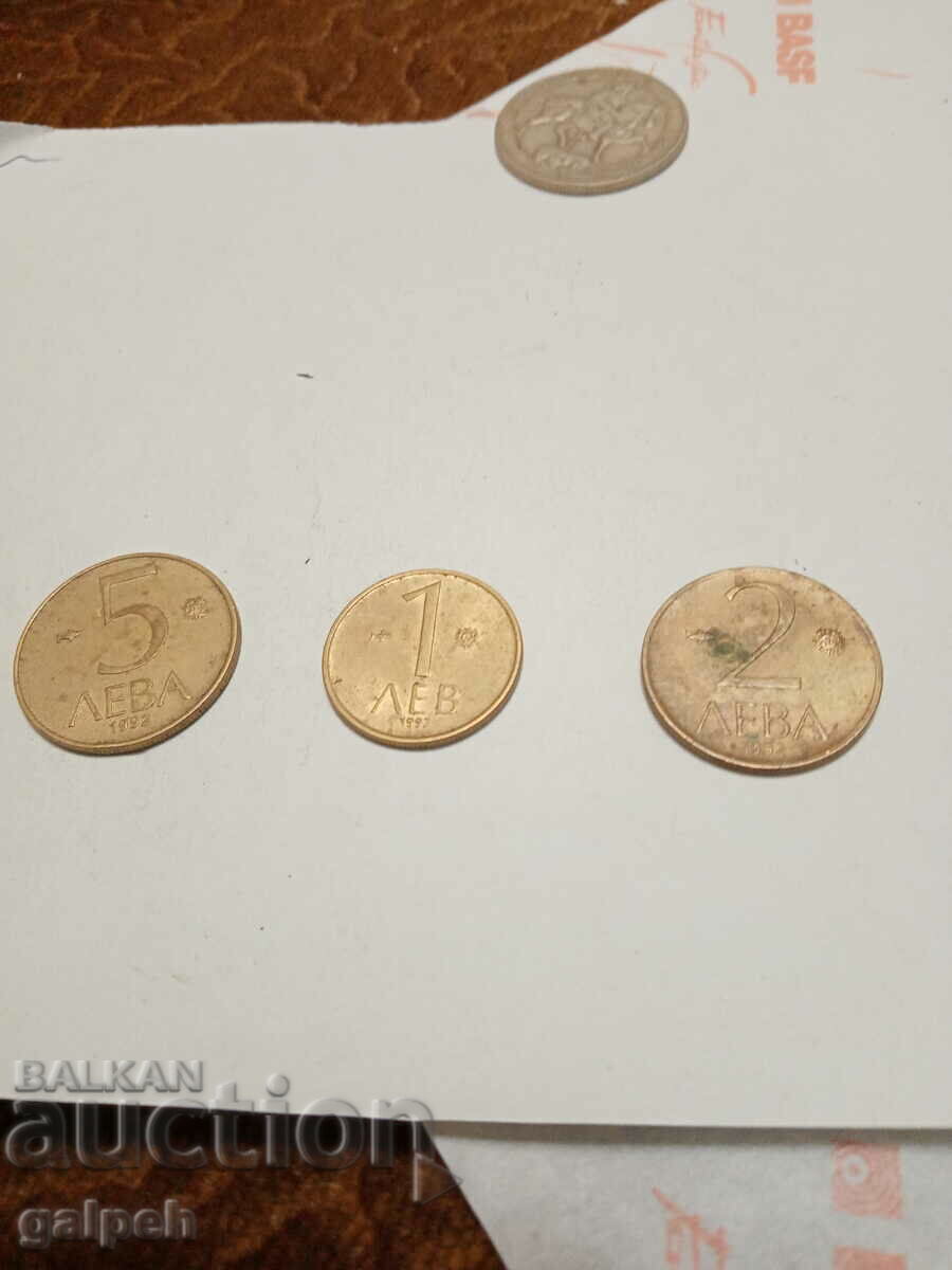 BULGARIA - COINS - 1,2, 5,10 BGN - 1992 - 4 pieces. - BGN 2 - 5 BULGARIA - COINS - 1,2, 5,10 BGN - 1992 - 4 pieces. - BGN 2 - 5