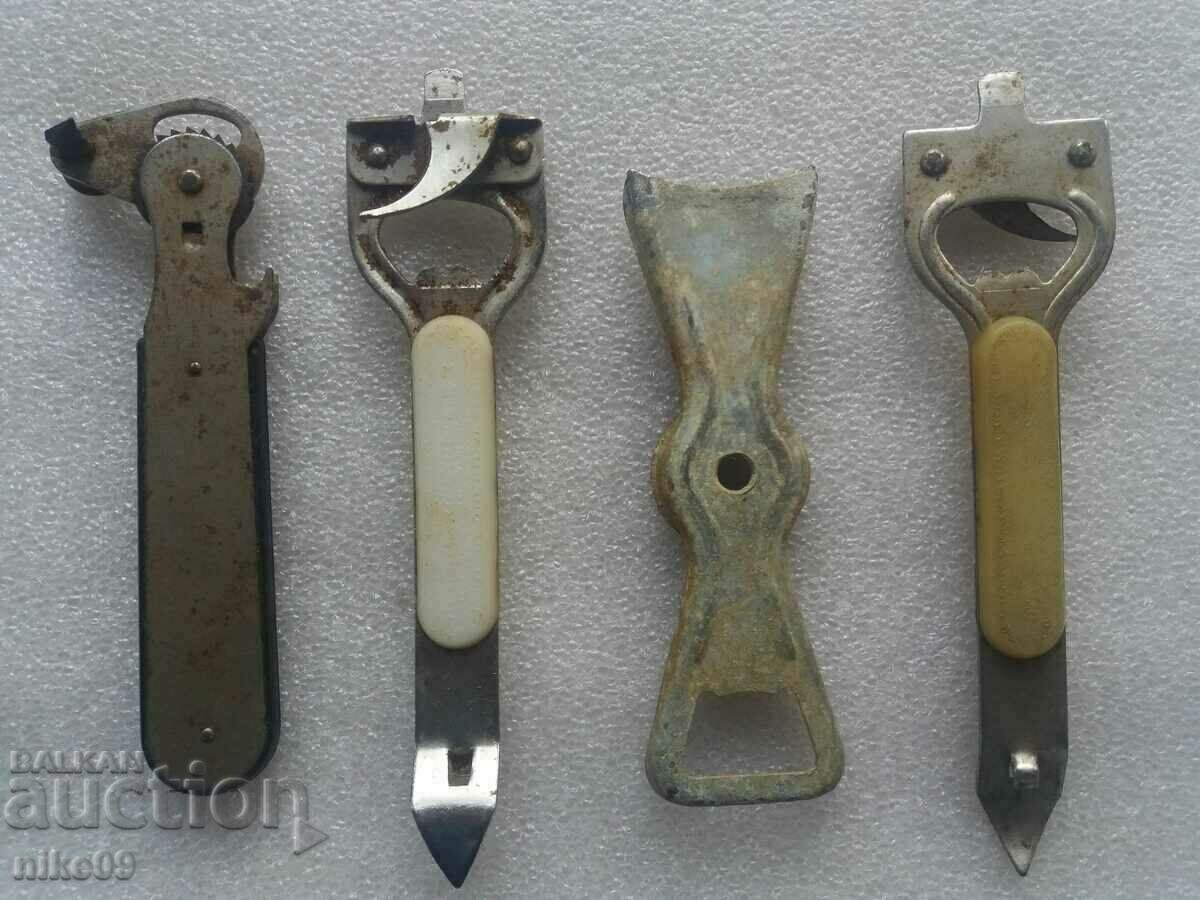 Collection of 4 pieces of old openers.