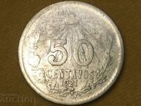 Mexico 50 centavos 1921 silver coin