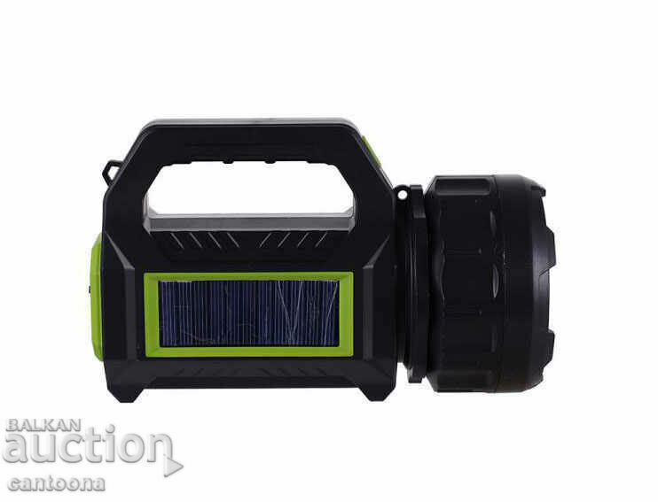 Powerful security flashlight with solar panel and USB output, T95 with price 33.98 BGN | € 17.37