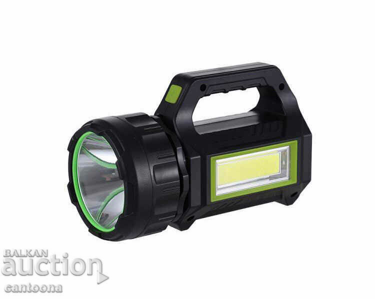Powerful security flashlight with solar panel and USB output, T95