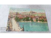 Postcard Praha Karluv most a Hradcany 1928