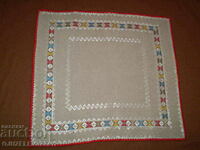Hand embroidered linen tablecloth