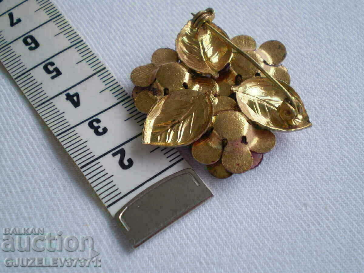 Antique flower brooch - 5