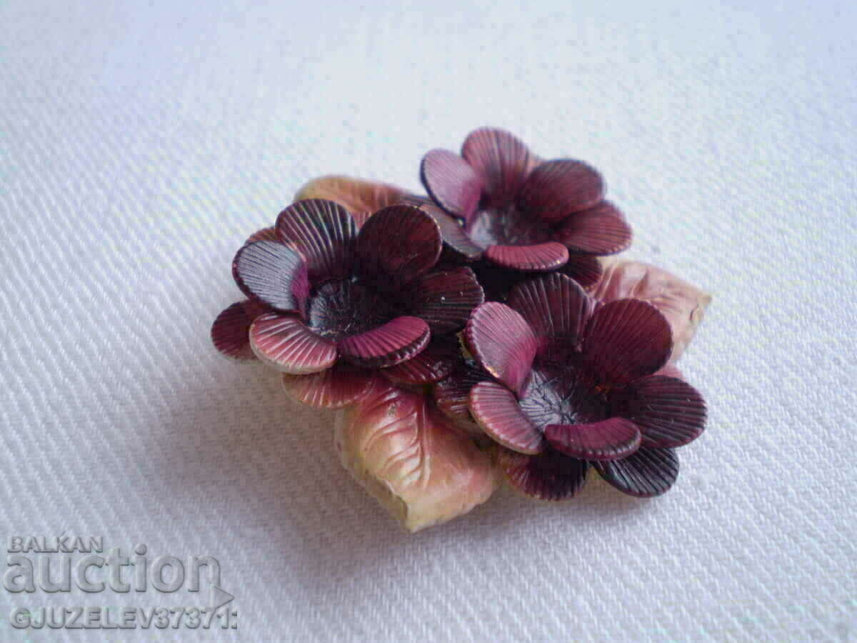 Antique flower brooch - 7