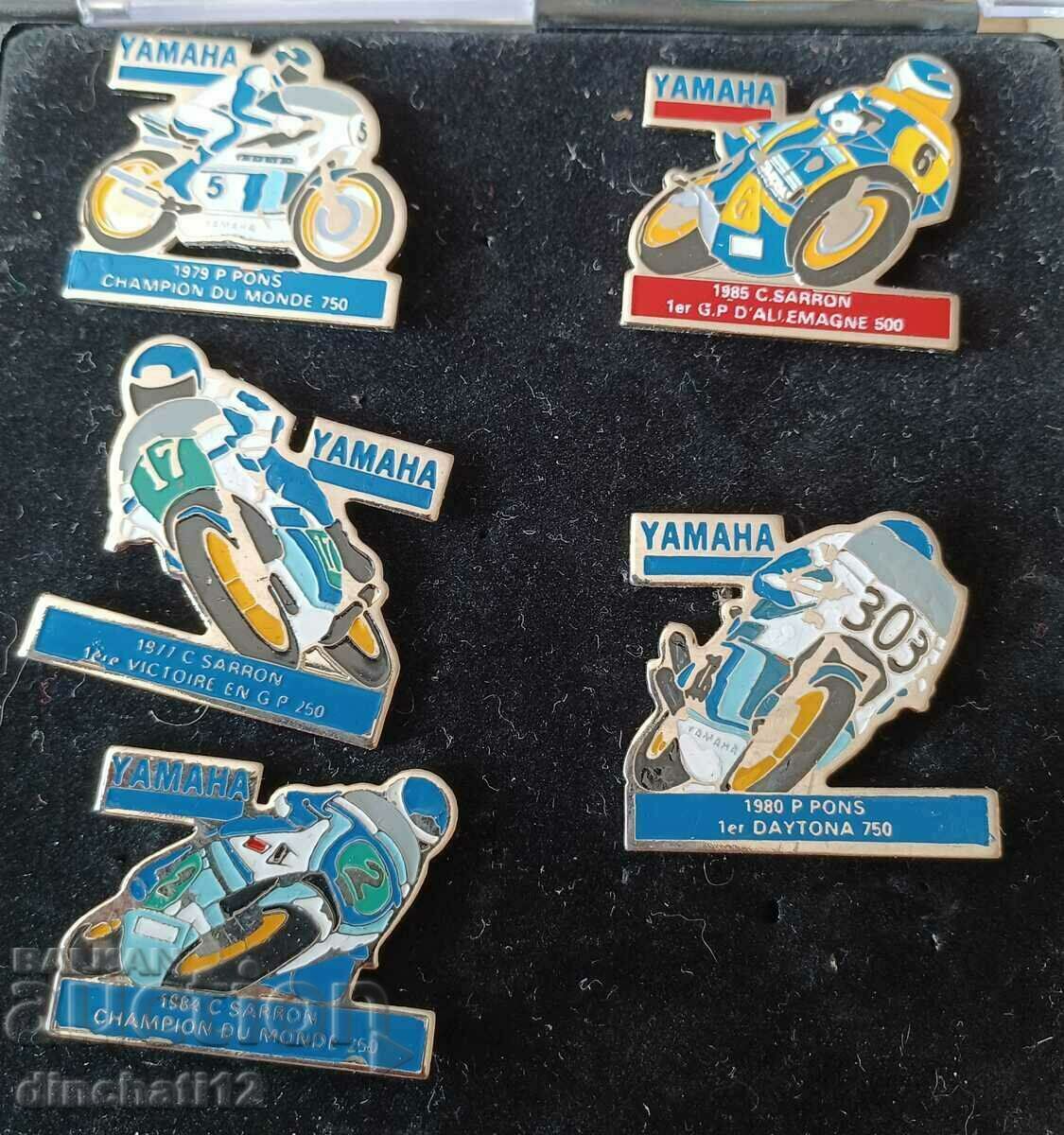 Set of 5 badges. Motors motor. Moto