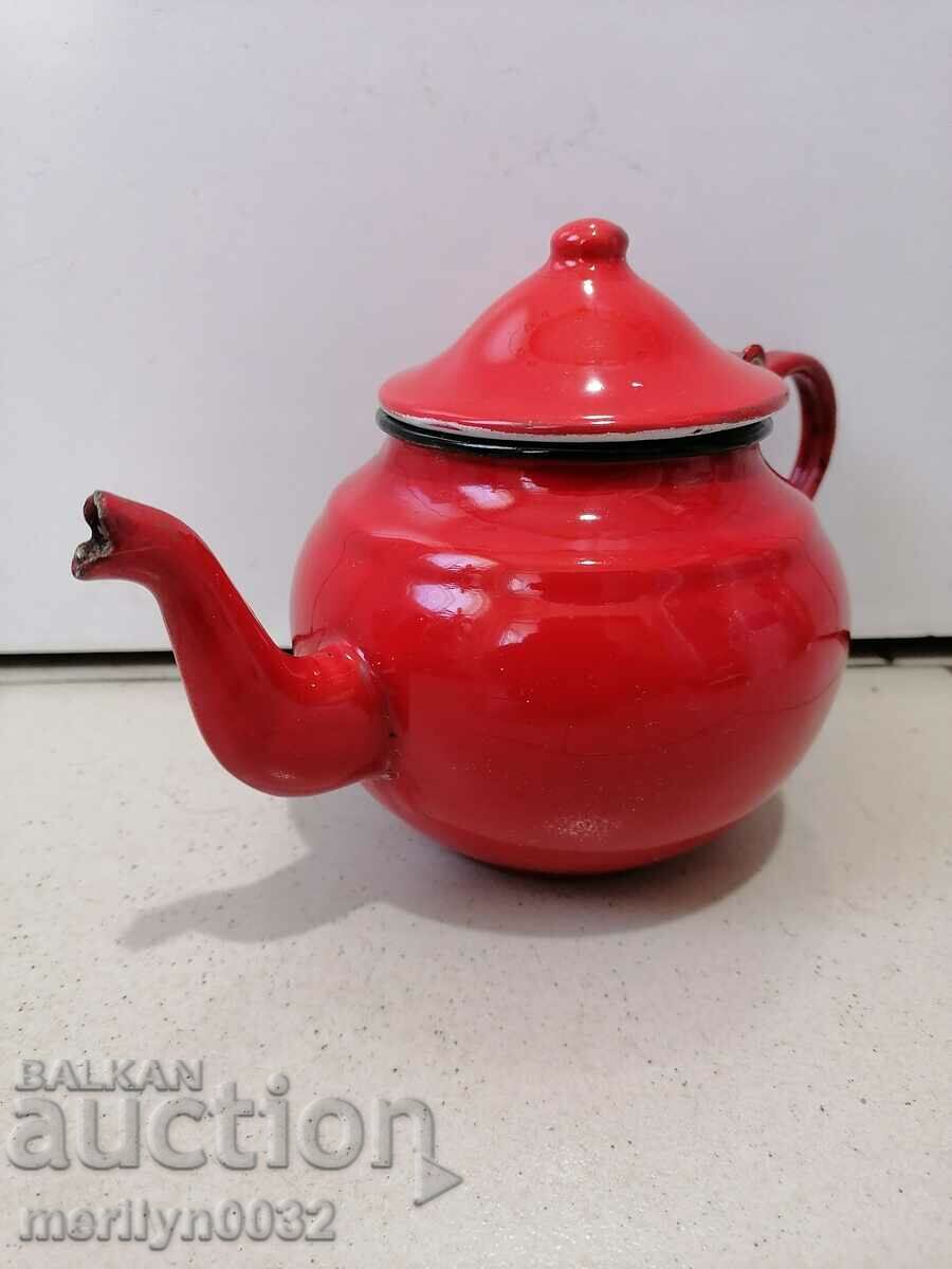 Enamelled teapot made of salt container with enamel with price 36.00 BGN | € 18.41 Enamelled teapot made of salt container with enamel with price 36.00 BGN | € 18.41