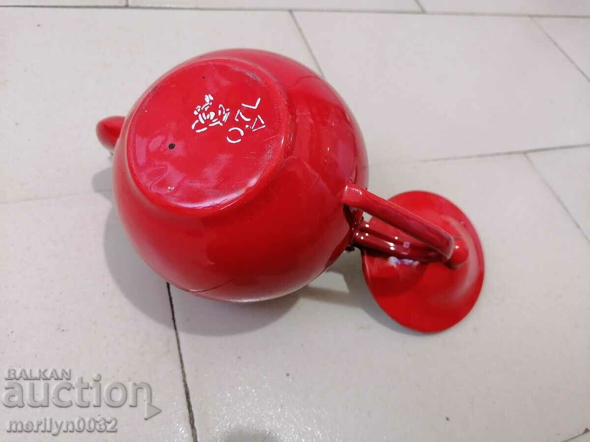 Enamelled teapot made of salt container with enamel - 5 Enamelled teapot made of salt container with enamel - 5