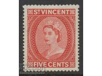 St. Vincent 5 cents 1955 MNH