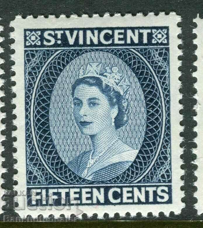 St. Vincent 15 cents 1955 MNH