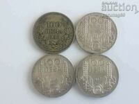 Bulgaria 100 leva 1930,1934 and 1937 4 pieces (L46.2)