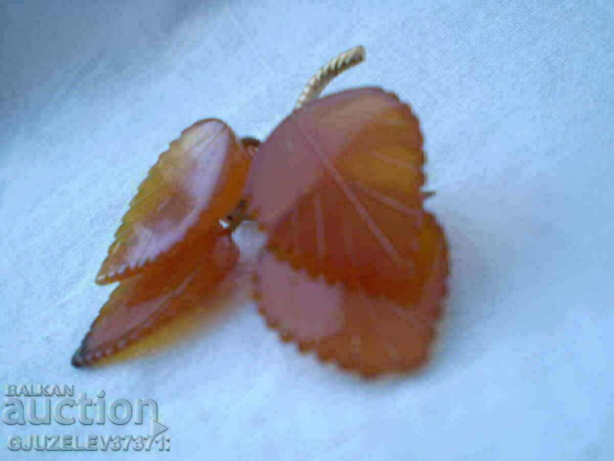 Auction Antique gilded amber brooch Auction Antique gilded amber brooch