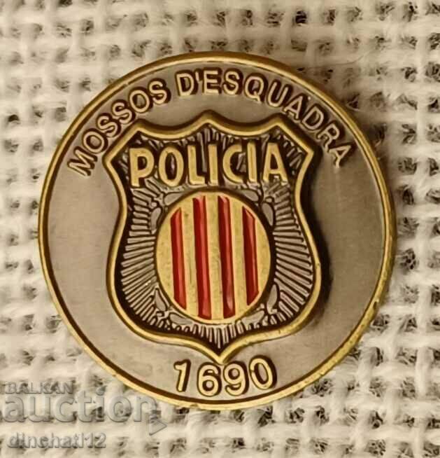 Police badge. Barcelona Police