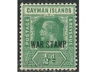 CAYMAN ISLANDS 1919 SG57 KGV ½d. WAR STAMP - GREEN