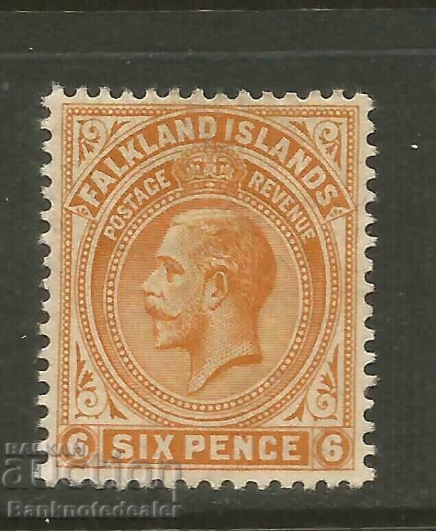 FALKLAND ISLANDS GV SG64b, 6d brown-orange, NH MINT